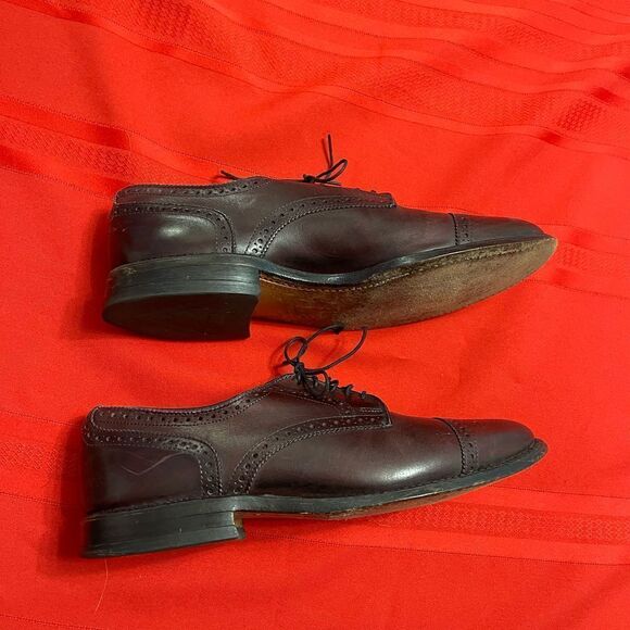 Allen Edmonds Sanford Brown Cap Toe Brown Oxford Shoes Size 8 D - Picture 4 of 12